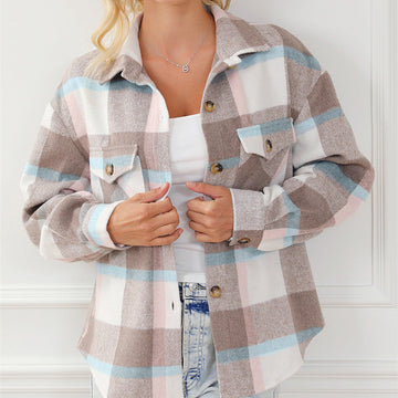 Manteau à Manches Longues Multicolore pour Femme