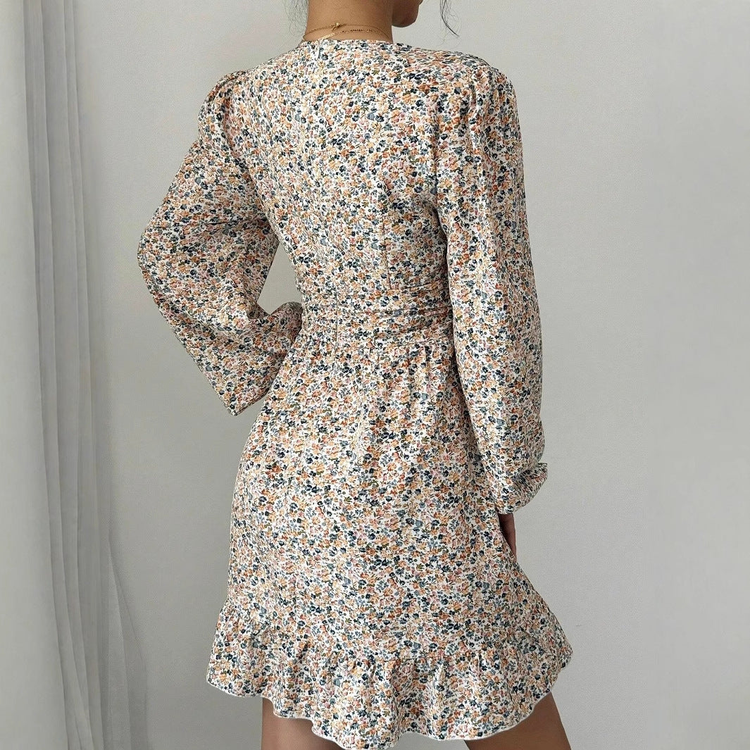 Robe Imprimée à Manches Longues pour Femme