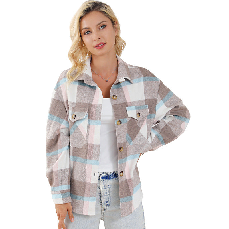 Manteau à Manches Longues Multicolore pour Femme